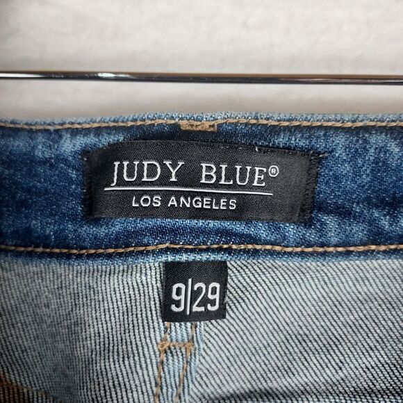 Judy Blue Distressed Jeans Women’s Size 9/29 Blue Denim Stretch Ripped Pants - Picture 7 of 13